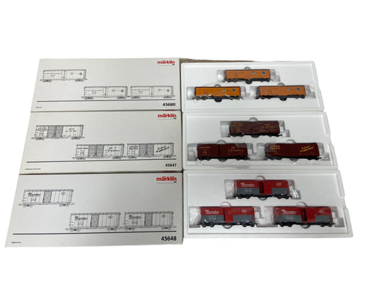 Marklin 45680 - 45647 - 45648 - Amerikaanse Cargo Wagons